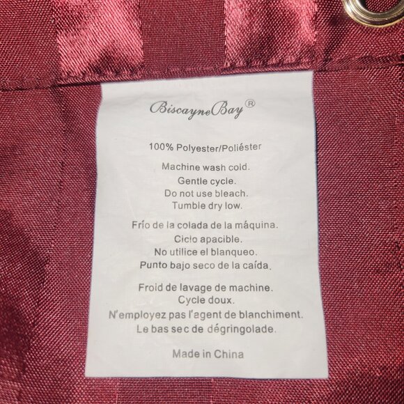 Shower Curtain Burgundy Striped Standard Size - Picture 2 of 5